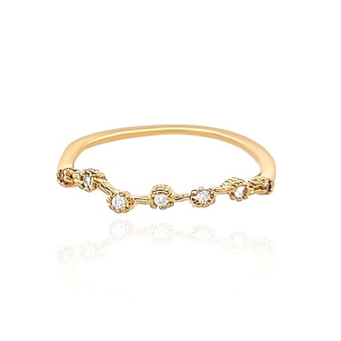 Gold Star Constellation CZ Ring